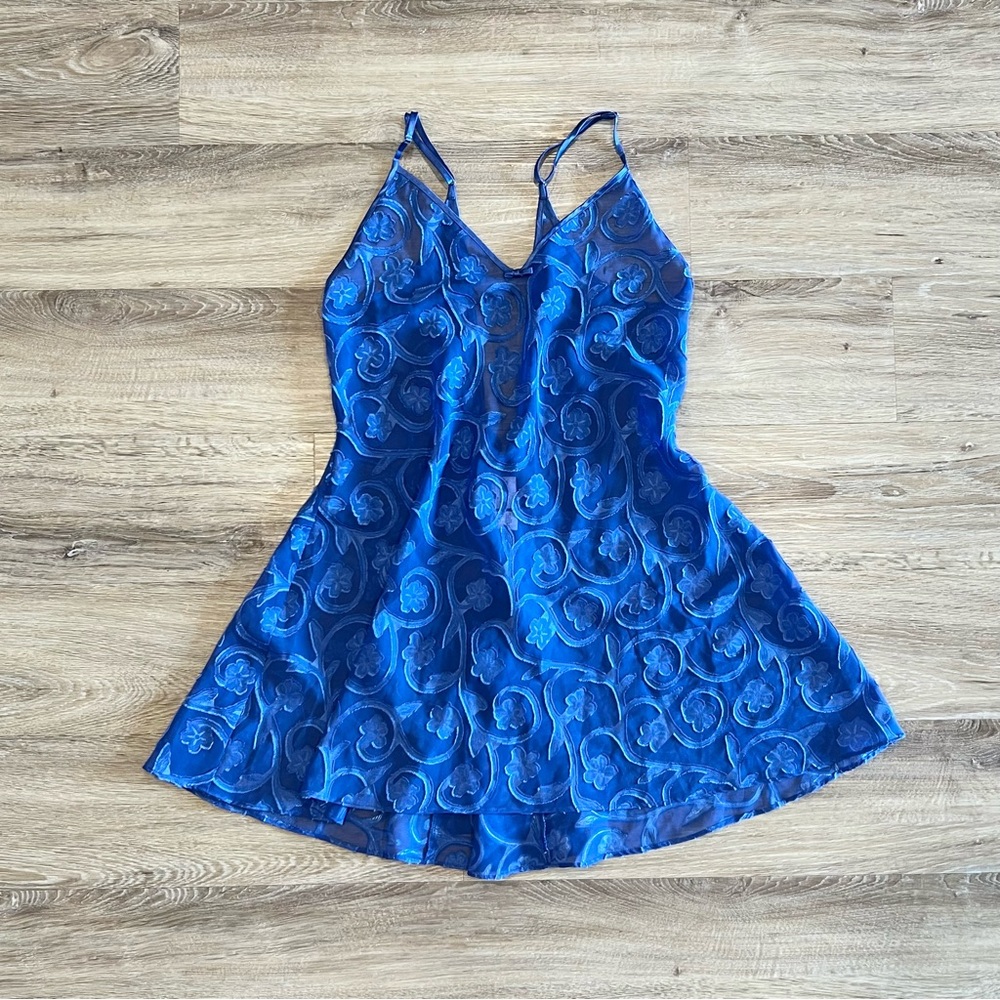 Vintage Y2K 2000s blue Fredrick’s of Hollywood sexy nightgown